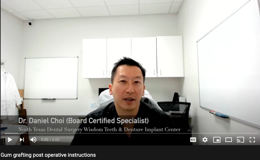 Gum Graft Recovery Instructions North Texas Dental Surgery